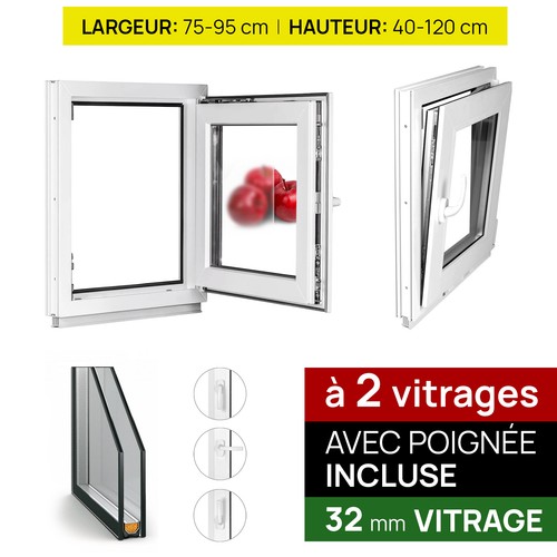 Fenêtre pvc satinato - pvc, double