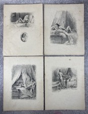 Paul Emile BÉCAT - 4 Gravures érotiques Estampes CURIOSA EROTICA Nus Couple 1946
