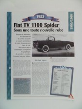 CARTE FICHE AUTO FIAT TV 1100