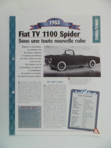 Carte fiche auto fiat 1100 - carte,