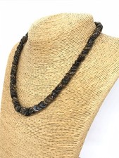 Collier ambre cadeau perles en forme de feuille d'ambre baltique foncé bijoux...