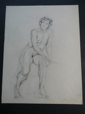 ECOLE FRANCAISE - ETUDE DE NU FEMININ - DESSIN ORIGINAL MINE DE PLOMB - CURIOSA