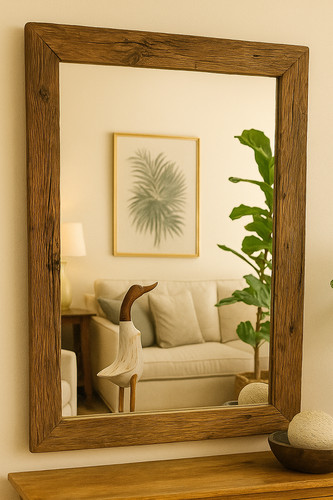 Miroir rectangulaire bois - miroir,