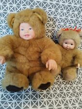 Poupée ours beige ANNE GEDDES 22 cm et 17 cm