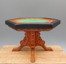 Vintage Bespaq Claw Footed Leather Poker Game Table Dollhouse Miniature 1:12