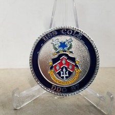 USS Cole DDG 67 Gloria Merces Virtutis Determined Warrior Challenge Coin
