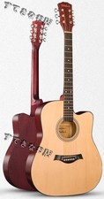 40-inch Acoustic Folk Guitar for Beginners, 21F, Beige/Wine Red or Black/Black