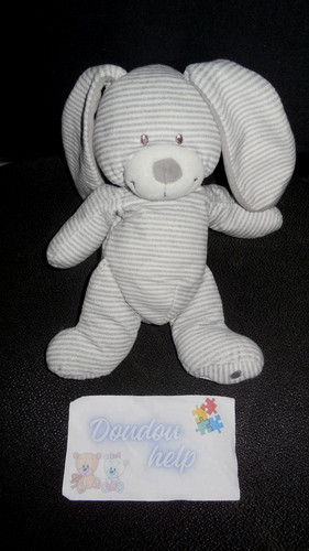 Doudou peluche lapin blanc - lapin,