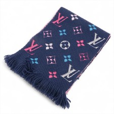 Louis Vuitton M70899 Echarpe Logomania GM0138 Scarf Wool & silk Navy Blue
