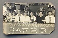 ANTIQUE PHOTO CARD Server Bar Coffee Indoor Countertop 1930s