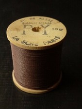 ancienne bobine bois fil de