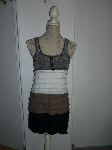Robe crochet volant marron - robe,