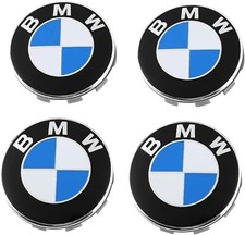Lot X 4 Cache Moyeu BMW 68mm Bleu/Blanc Centre de roue Jantes Roue Original Neuf