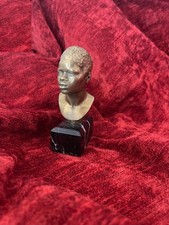 Buste bronze doré sculpture portrait homme africain signé et n° socle marbre