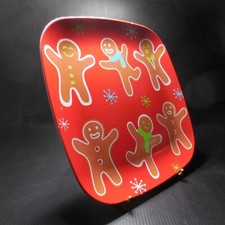 Vintage Art Deco Design Red Plastic Square Flat Plate Kids Table N7761