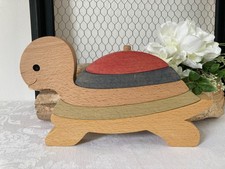 825 ⚜️ Turtle Shaped Vertical Wooden Puzzle Game Toy Length 25cm