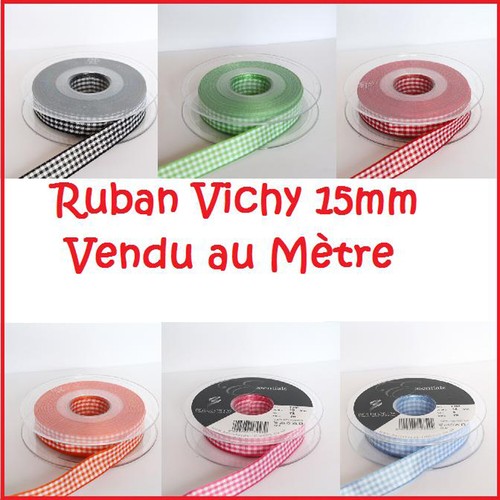 Ruban vichy 15mm vendu au - ruban,