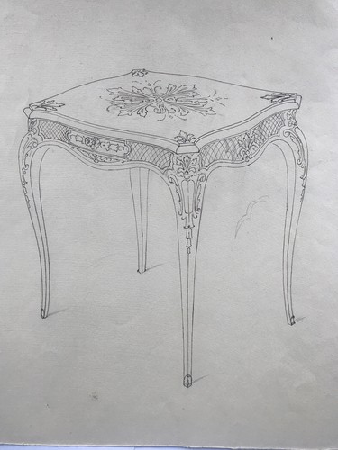 Dessin original ancien - dessin, encre