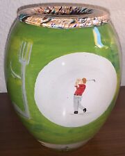 Jean Claude Novaro Master Glassmaker Golf Vase Golfer Trophy 2003 Signed Dated