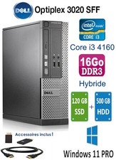 DELL OPTIPLEX 3020 SFF I3-4160 3,6Ghz 16 Go Hybride SSD 120Go + 500Go Win11 PRO