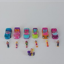 Lot de 6 Mini Voitures + 1 Vélo Polly Pocket Mattel 2007