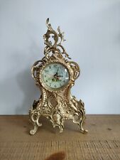 Horloge De Style Cartel Louis XV en Laiton Bronze à Pile - Vintage - Ancien