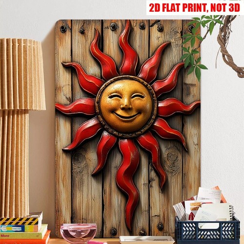 Retro sun metal sign - metal, wall