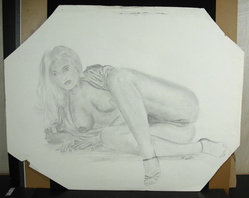 Barrès dessin original nu - dessin,