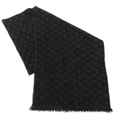 Auth Louis Vuitton Echarpe Monogram Classic Muffler Scarf Wool M70520 IS0137