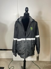 Monster Energy Jacket Holloway Men's Medium Black Hooded Fleece Lined Heavy