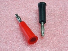 Lot de 2 fiche banane mâle 4mm (1 noir B4MB +1 rouge B4MR) câble 1.5mm² à visser