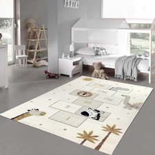 Tapis pour enfants avec jeu de saut & animaux Doux, facile d'entretien & résista