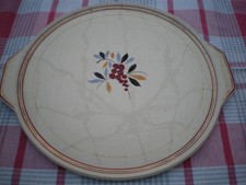 un plat a tarte ancien de 37cm décor a la main nad in belgien la louviere boce f