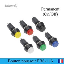 Bouton Poussoir de 12mm Permanent, (Interrupteur ON/Off) (PBS-11A) 2A 250V