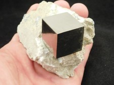 Larger! PYRITE Crystal CUBE on Matrix 100% Natural From Spain 301gr