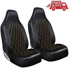 For SMART FORTWO - Premium PVC Black Quilted Car Front Seat Covers