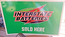Interstate Batteries Sold Here Sign Large Metal 36" x 24" Garage Mechanic Decor