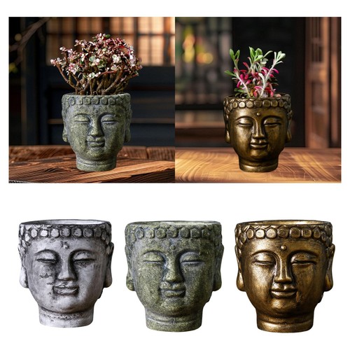 Jardinière tête bouddha - jardinière,