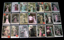 JOLIE ROBE MISS FEMME PIN-UP MODE COIFFURE ELEGANCE LOT 21 CPA BELLE EPOQUE A18