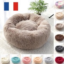 Lit Donut rond pour Chien Chat en Peluche Apaisant Comfy Tapis Couchage Panier