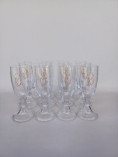 12 Flûtes Champagne En Cristal De Val Saint Lambert, Service Pied Cloche Uni.