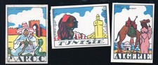 vieux papiers publicité: FALLIERES lot de 3 images  MAHREB (P12080A)
