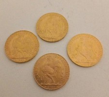 Lot 4 x 20 Francs Or Napoléon