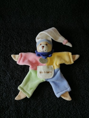 Doudou plat ours arlequin