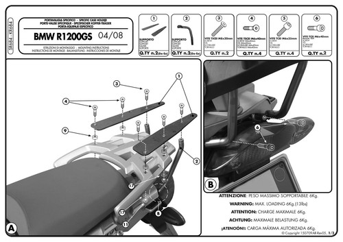 Support top case bmw r - support,