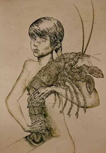 Grande gravure homard - gravure, nu