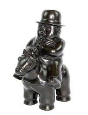 Fernando Botero "Man on Horse" Great Bronze Sculpture Signed & Sealed.