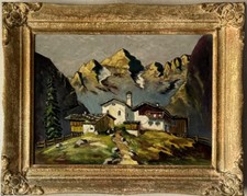 ANTIQUE PLEIN AIR LANDSCAPE IMPRESSIONIST OIL PAINTING OLD VINTAGE HORMANN 1930s