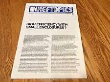 KEF  Keftopics  Vol.3  No. 4 (High Efficiency with Small Enclosures?)