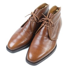 Stefano Bemer boots Piping Lace-Up Chukka Brown Grain leather men 39